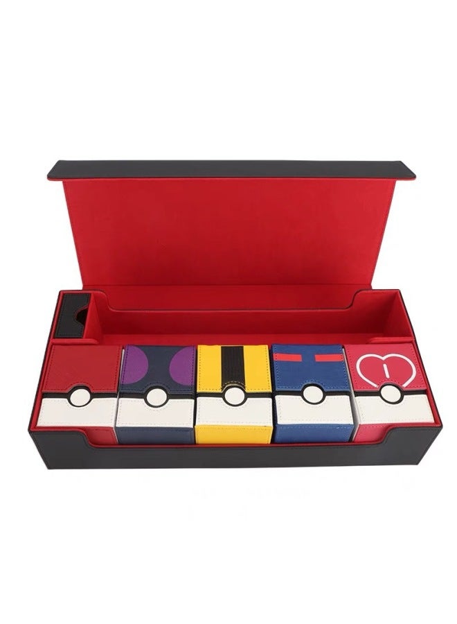 Double Window PU Card Box Sailing King Digital Baby MTG Card Group Card Box Fire-breathing Dragon Card Storage Box Amusement Park M